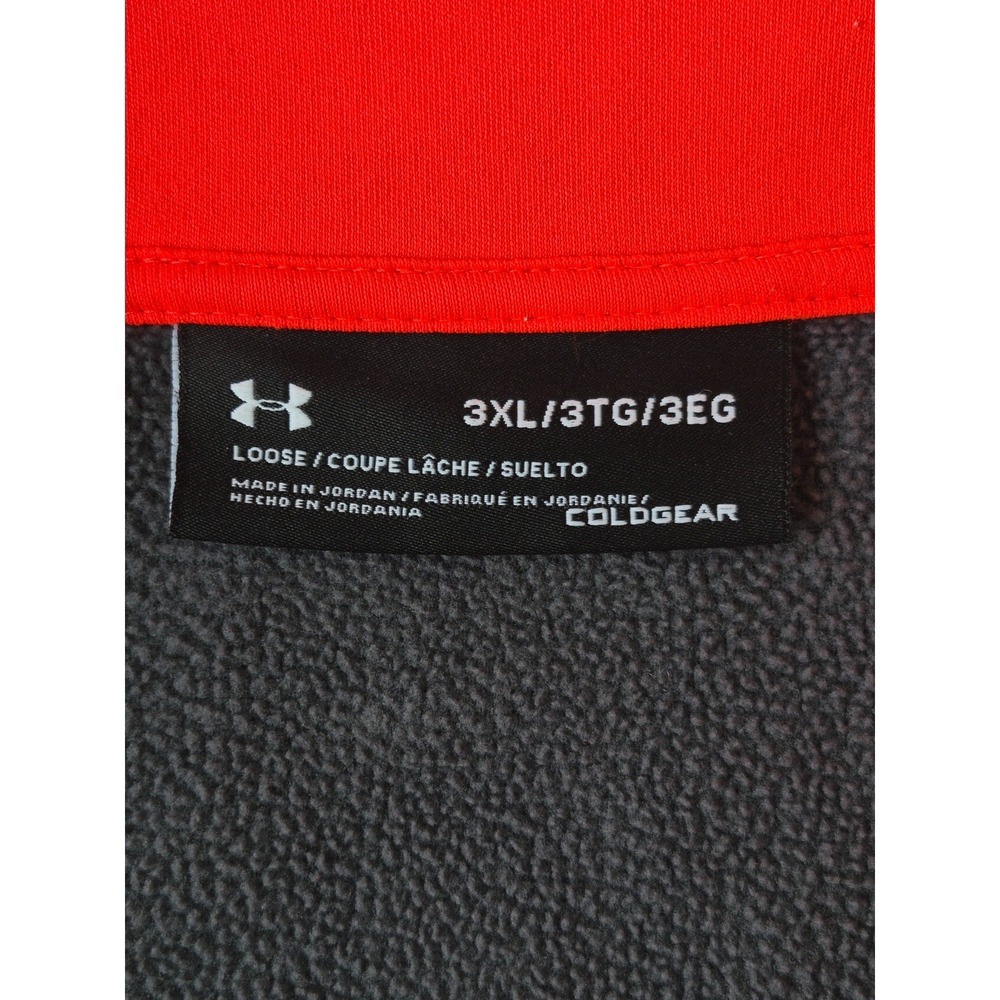 Under Armour ColdGear 1/4 Zip Pullover Fleece Jacket Gray Orange Men's 3XL - Picture 3 of 7
